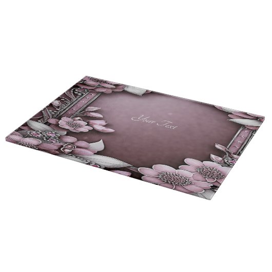 Roze Floral snijraad Snijplank (Hoek)