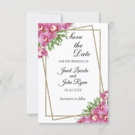 Roze Floral - sparen de Datum Save The Date