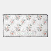 Roze Floral, speciaal aangepast Bureaumat (Voorkant)