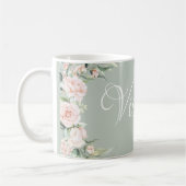 Roze Floral, speciaal aangepast Koffiemok (Links)
