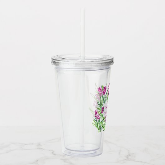 Roze Floral, speciaal gepersonaliseerd voor "Je be Acryl Drinkbeker (Rechts)