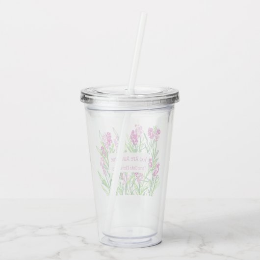 Roze Floral, speciaal gepersonaliseerd voor "Je be Acryl Drinkbeker (Achterkant)