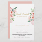 Roze Floral Speciaal Snoep Bar Wrapper (Voorkant / Achterkant)