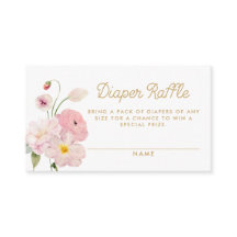 Roze Floral Spring Baby shower Luier Raffle