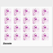 Roze Floral Spring Vierkante Sticker (Vel)