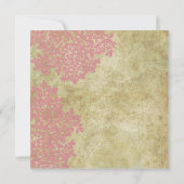 Roze Floral Square Wedding Invitations Kaart (Achterkant)