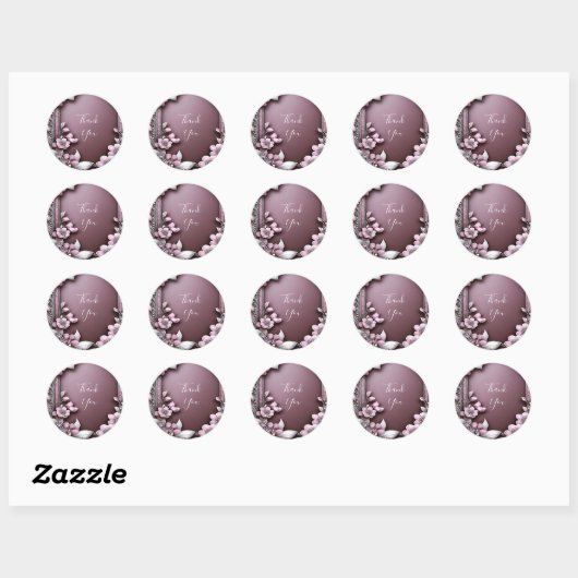 Roze Floral Sticker (Vel)