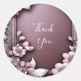 Roze Floral Sticker