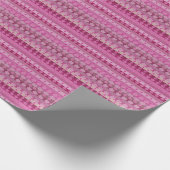 Roze Floral Stripe Cadeaupapier (Hoek)