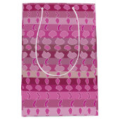 Roze Floral Stripe Medium Cadeauzakje (Voorkant)