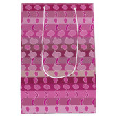 Roze Floral Stripe Medium Cadeauzakje (Achterkant)