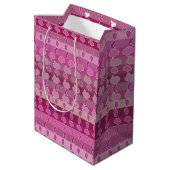Roze Floral Stripe Medium Cadeauzakje (Achterkant Gekanteld)