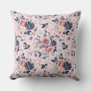 Roze Floral/Stripe Sierkussen