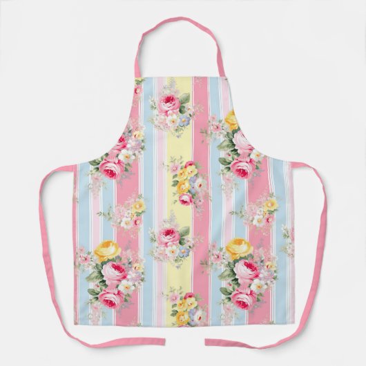 Roze Floral Striped Schort (Voorkant)