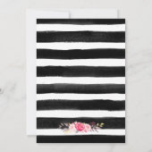 Roze Floral Stripes | Menu Vrijgezellenfeest Lunch Kaart (Achterkant)