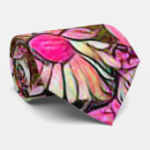 Roze Floral Stropdas (Opgerold)