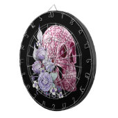 Roze Floral Sugar Skull Purple Flowers Dartbord (Voorkant Rechts)