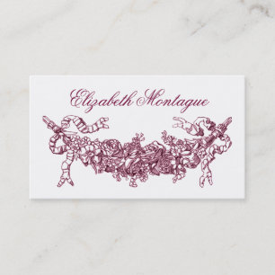 Roze Floral Swag  Business of Calling Card Contactkaartje
