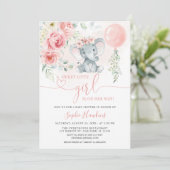 Roze Floral Sweet Little Girl Baby shower Kaart (Staand voorkant)