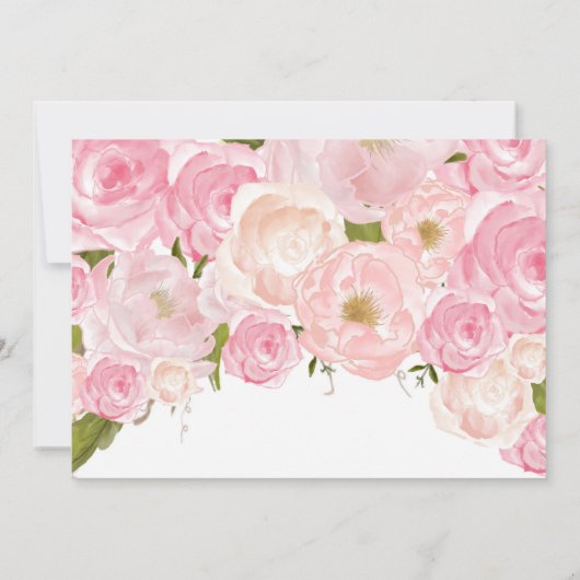 Roze Floral Sweet Sixteen Birthday Uitnodiging (Achterkant)