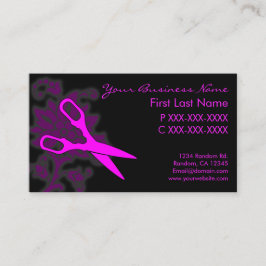 Roze floral swirl haar gesneden visitekaartjes