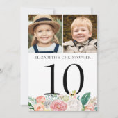 Roze Floral Table Number 2 Foto 5x7 Sign (Voorkant)