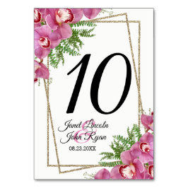 Roze Floral Table Number Kaart