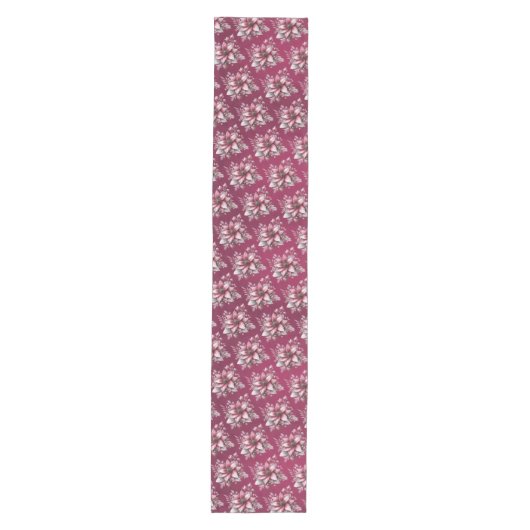 Roze Floral Table Runner Medium Tafelloper (Voorkant)