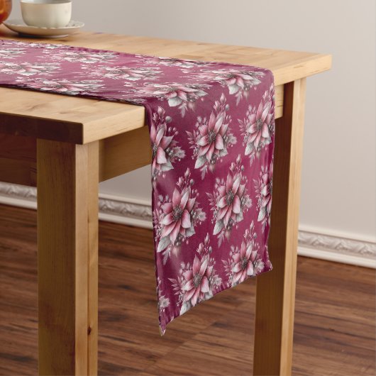 Roze Floral Table Runner Medium Tafelloper (Voorbeeld)