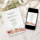 Roze Floral Tea Cup en Pearls Engagement Party Kaart