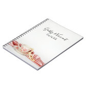 Roze Floral Tea Cup met parelhoenders Notitieboek (Linkerzijde)