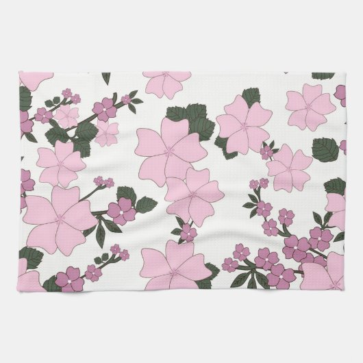  roze Floral Theedoek (Horizontaal)