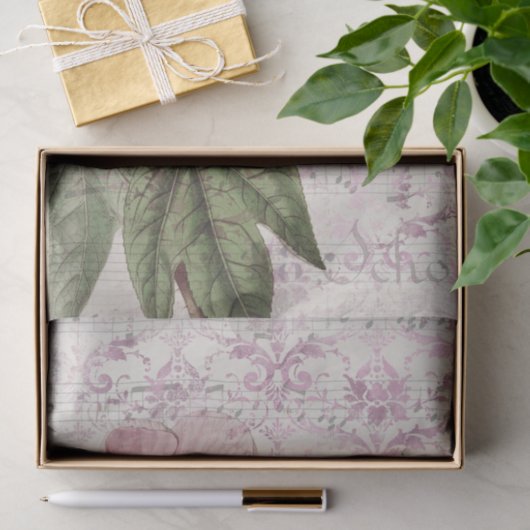  Roze Floral Tissuepapier (Geschenk)