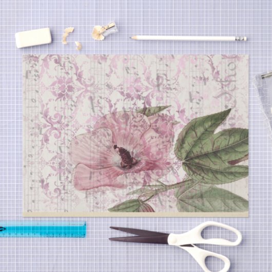  Roze Floral Tissuepapier (Craft)