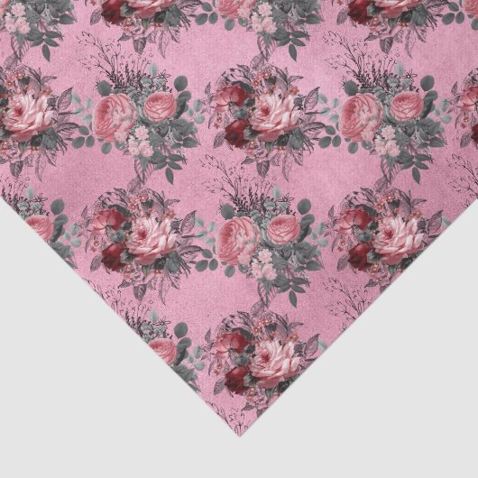 Roze Floral Tissuepapier (Detail)