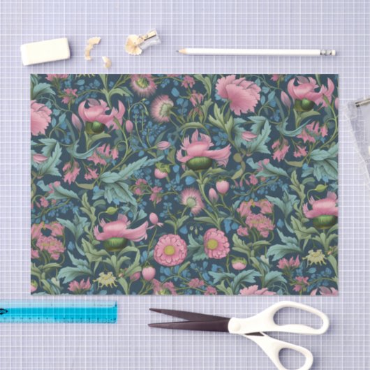  Roze Floral Tissuepapier (Craft)