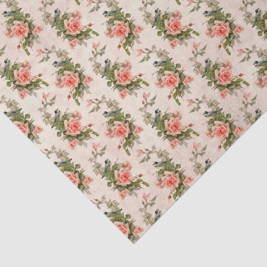  roze Floral Tissuepapier (Detail)