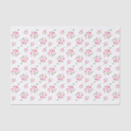  Roze Floral Tissuepapier (Voorkant)