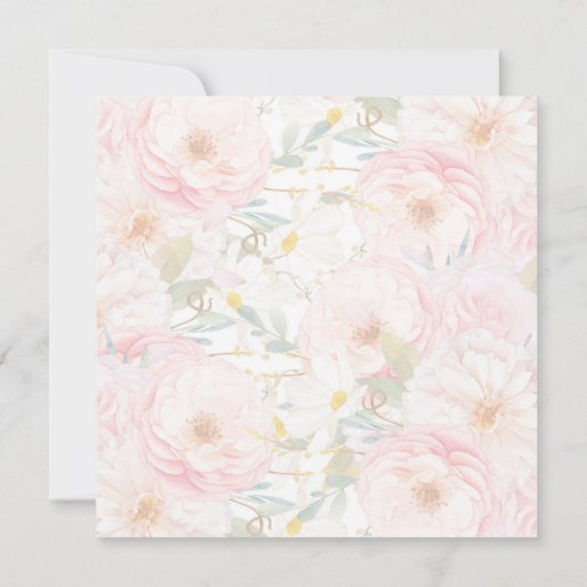 Roze Floral toevoegen Foto Moederdag Kaart (Achterkant)