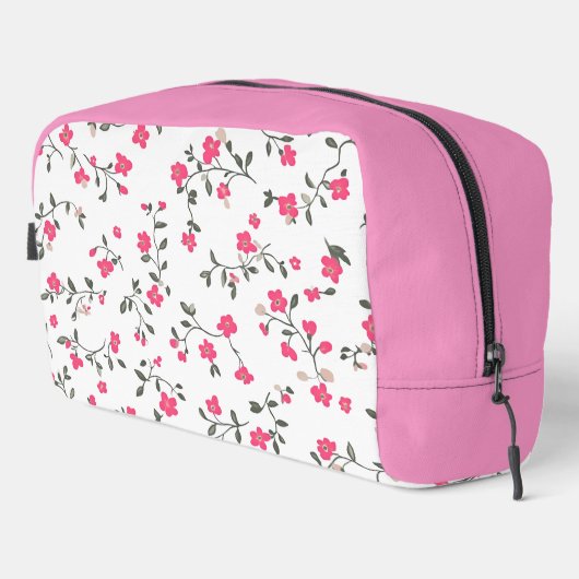 Roze Floral toilettas Toilettasje (Rechterhoek)