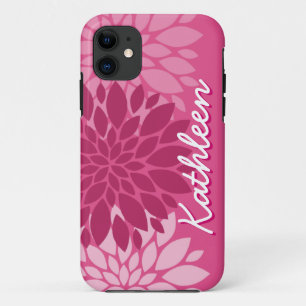 roze Floral Trio met naam Case-Mate iPhone Case