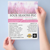 Roze Floral, tuinbouwdienst, tuinbouwkundige Flyer (Hand)