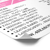 Roze Floral, tuinbouwdienst, tuinbouwkundige Poster (Hoek)