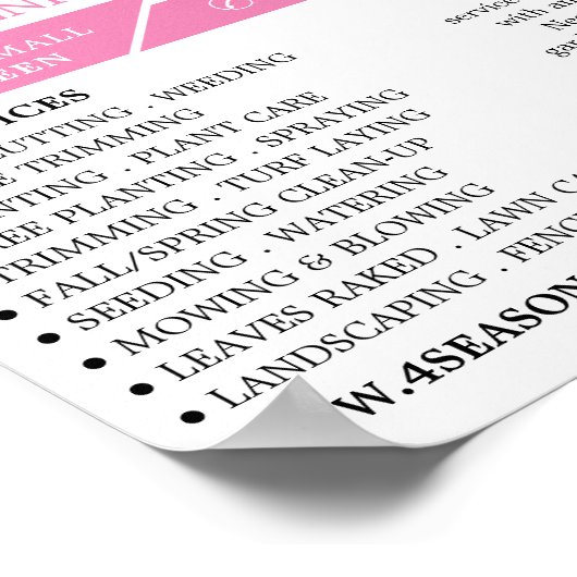 Roze Floral, tuinbouwdienst, tuinbouwkundige Poster (Hoek)