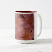 Roze Floral Tweekleurige Koffiemok (Voorkant rechts)