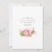 Roze Floral Unicorn Baby shower Uitnodiging (Achterkant)