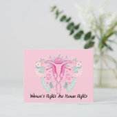 Roze Floral Uterus mensenrechten Briefkaart (Staand voorkant)