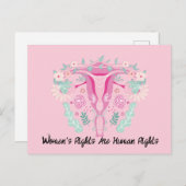 Roze Floral Uterus mensenrechten Briefkaart (Voorkant / Achterkant)