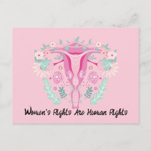 Roze Floral Uterus mensenrechten Briefkaart