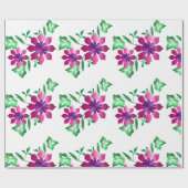 Roze Floral Verpakkingspapier Cadeaupapier (Vlak)
